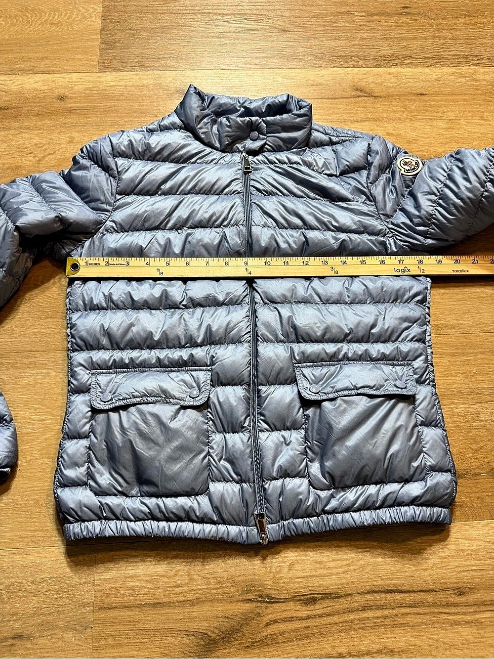 Moncler Longue Saison Puffer Jacket in Blue Size 2 Like New - Picture 13 of 16